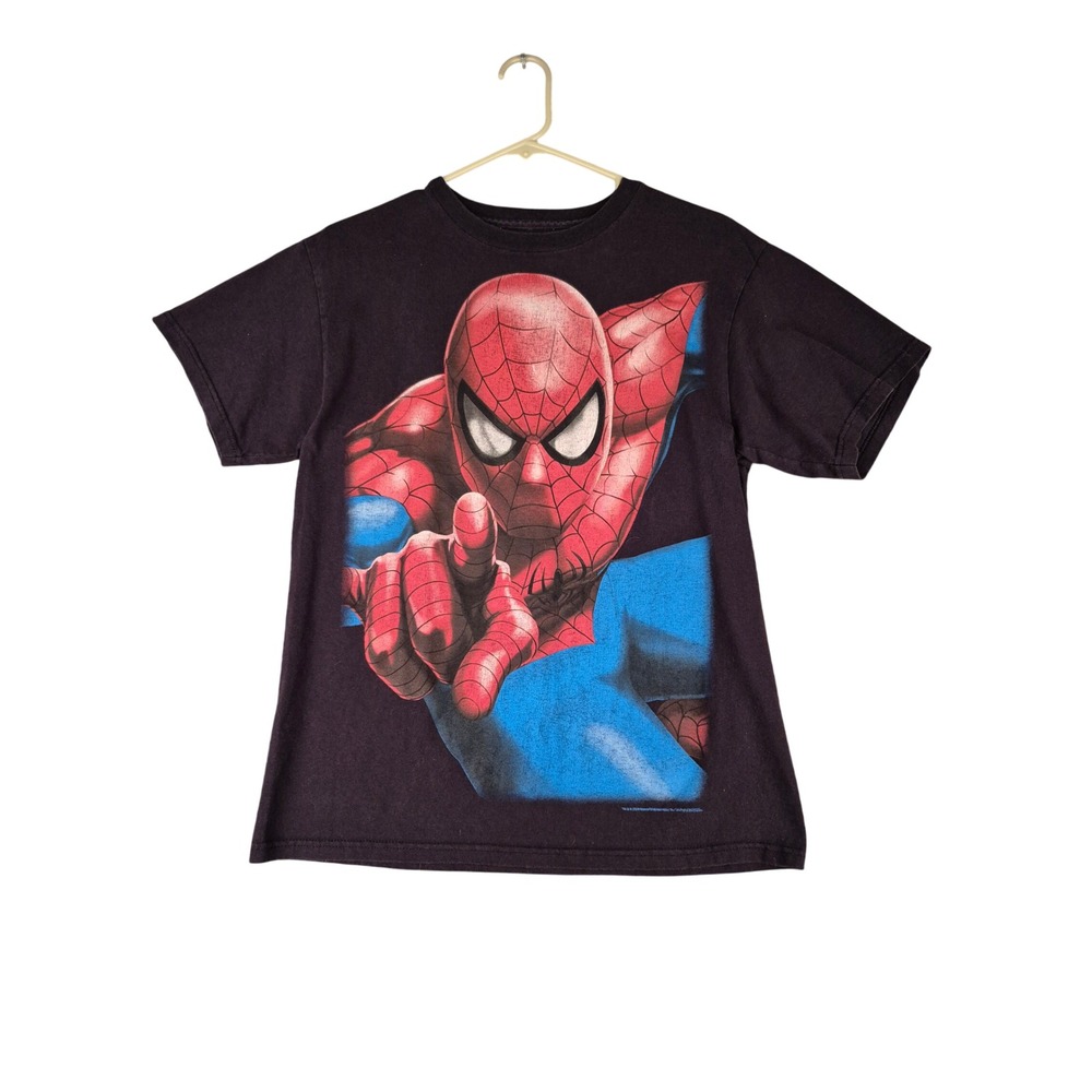 Marvel Spider-Man 2009 Graphic T-Shirt Mens Black Short Sleeve Giant Tee Medium
